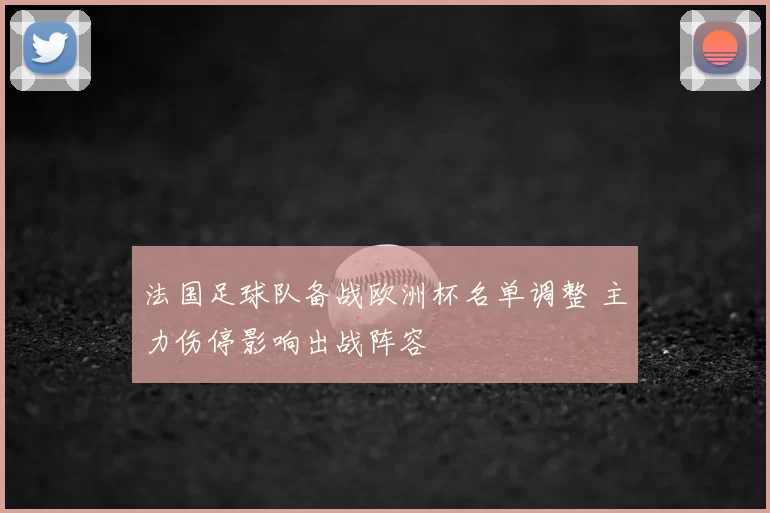 法国足球队备战欧洲杯名单调整 主力伤停影响出战阵容